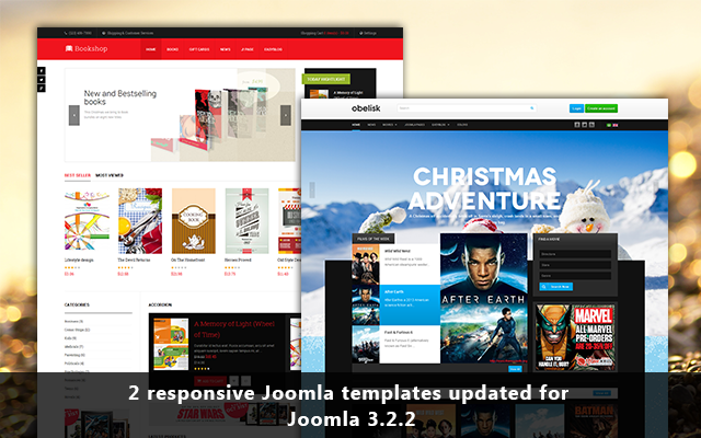 2 Responsive Joomla templates updated for Joomla 3.2.2